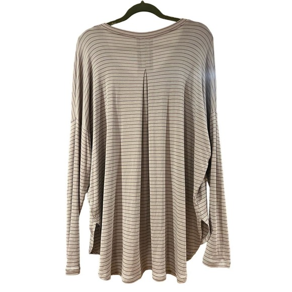 CAbi Lush Horizons 436 Plum Tee long sleeve stripe flowy top size Large NWT - Picture 2 of 4